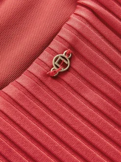 Next Red Rib Plunge Shaping Tummy Control Swimsuit Best