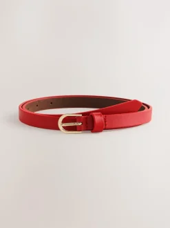 Next Red Skinny Leather Belt Online