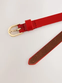 Next Red Skinny Leather Belt Online