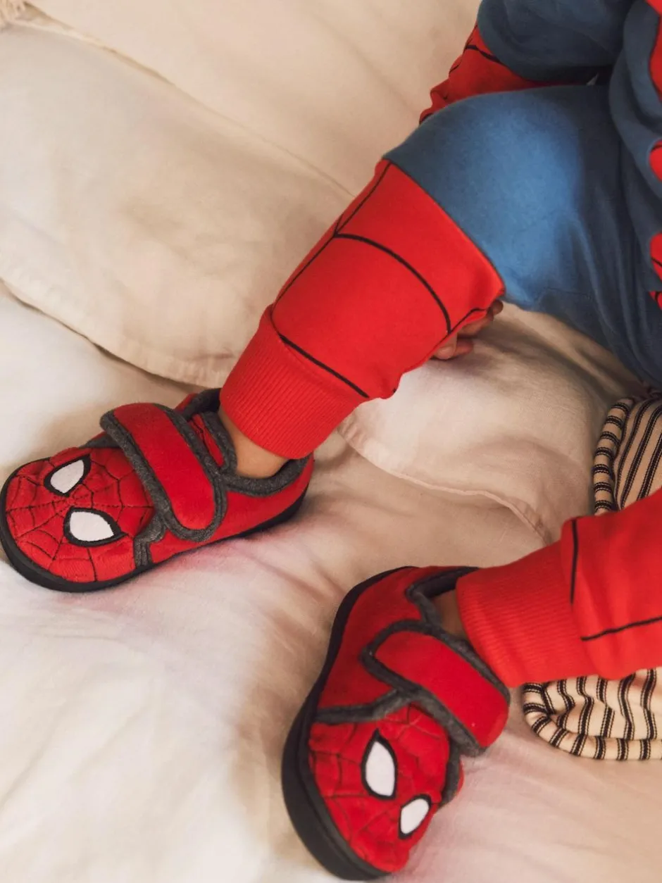 Next Red Spiderman Marvel Touch Fastening Cupsole Print Slippers Online