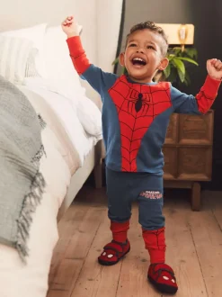 Next Red Spiderman Marvel Touch Fastening Cupsole Print Slippers Online