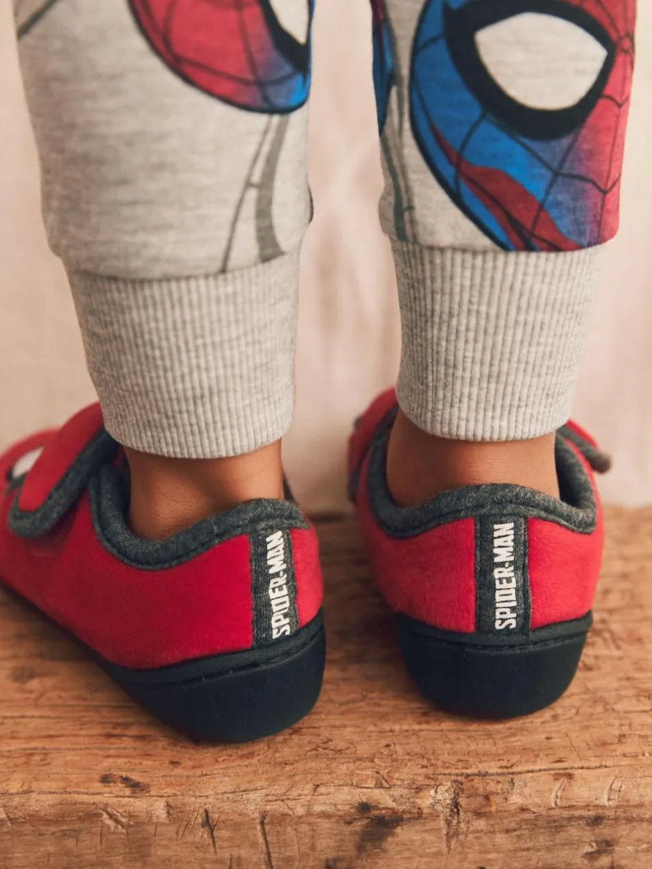 Next Red Spiderman Marvel Touch Fastening Cupsole Print Slippers Online