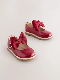 Next Standard Fit (F) Chunky Bow Mary Jane Shoes Red Hot