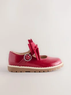 Next Standard Fit (F) Chunky Bow Mary Jane Shoes Red Hot