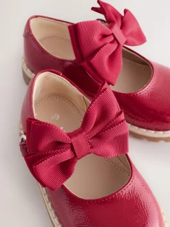 Next Standard Fit (F) Chunky Bow Mary Jane Shoes Red Hot