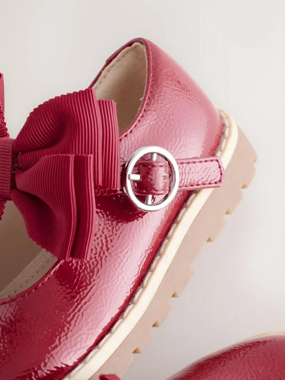 Next Standard Fit (F) Chunky Bow Mary Jane Shoes Red Hot