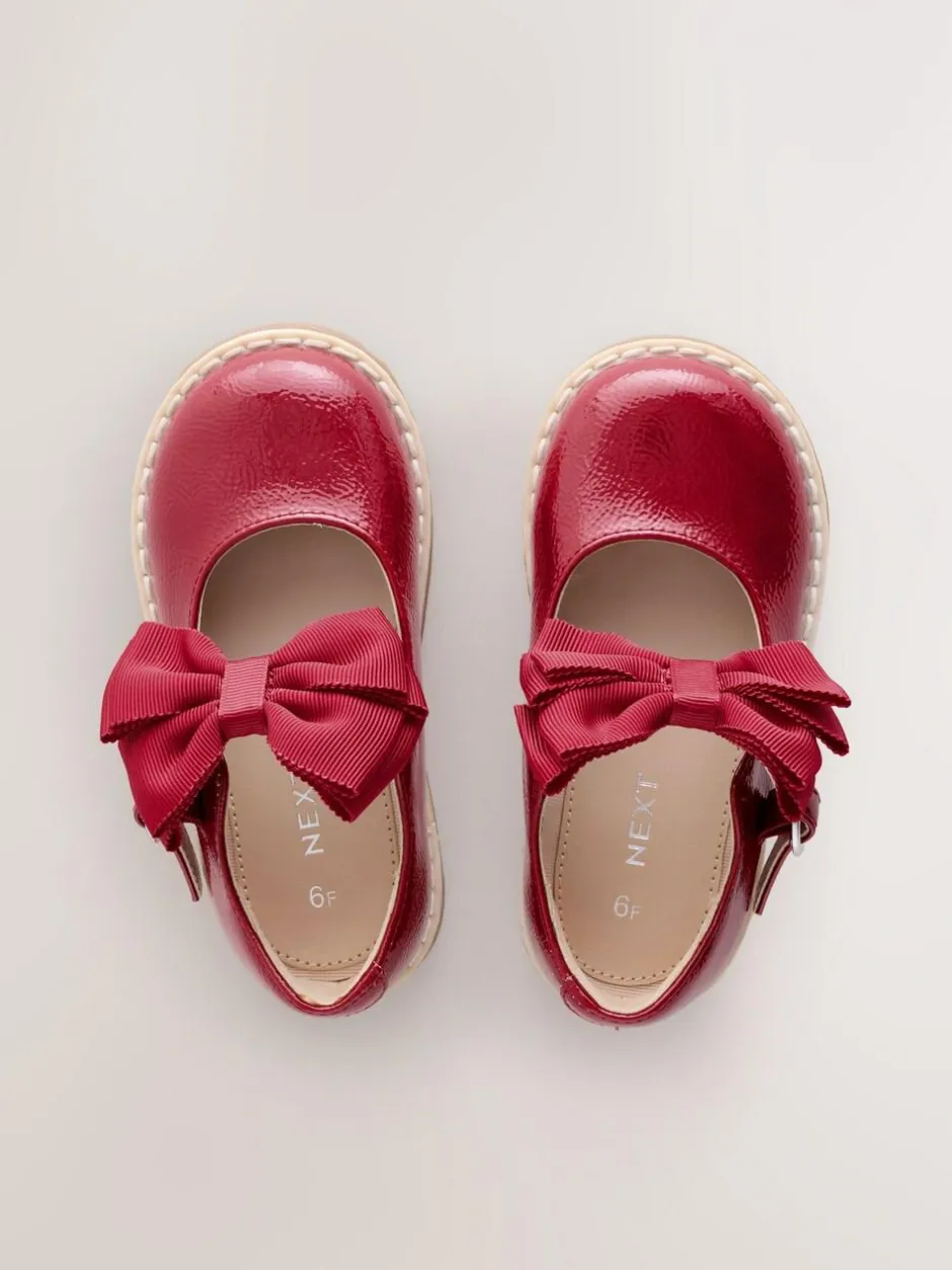 Next Standard Fit (F) Chunky Bow Mary Jane Shoes Red Hot