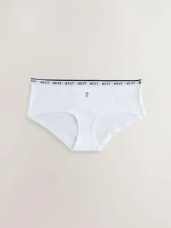 Next Short Cotton Logo Knickers 7 Pack Red Tablescape Print