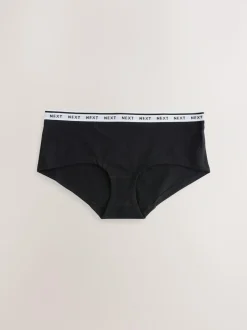 Next Short Cotton Logo Knickers 7 Pack Red Tablescape Print