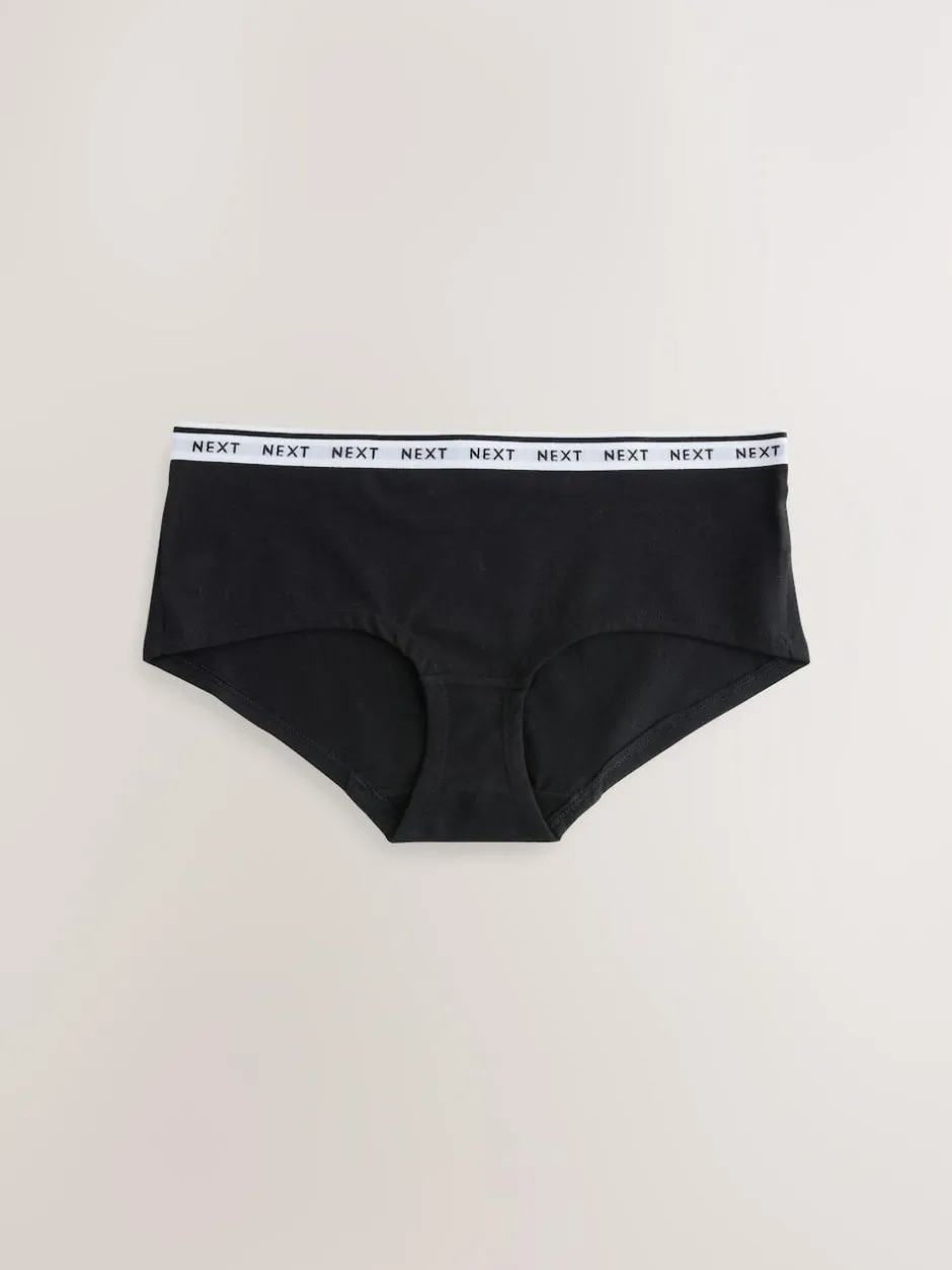 Next Short Cotton Logo Knickers 7 Pack Red Tablescape Print