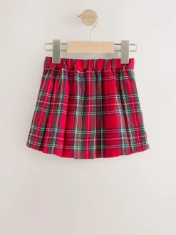 Next Red Tartan Bow Skirt with Navy Tights (3mths-7yrs) Clearance