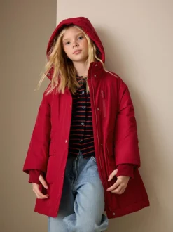Next Red Waterproof Wadded Coat (4-12yrs) Hot
