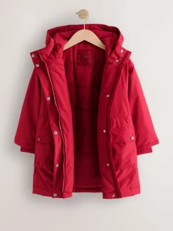 Next Red Waterproof Wadded Coat (4-12yrs) Hot