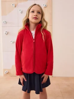 Next Zip-Up Fleece Jacket With Pockets (3-16yrs) Red Clearance