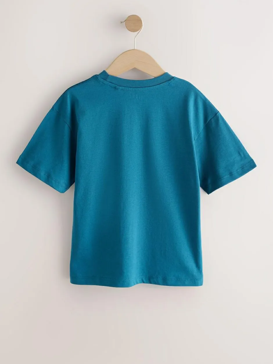Next Red/Blue/Navy/Neutral Relaxed Fit Short Sleeves T-Shirts 4 Pack (3-16yrs) Discount
