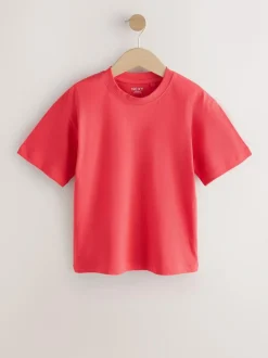 Next Red/Blue/Navy/Neutral Relaxed Fit Short Sleeves T-Shirts 4 Pack (3-16yrs) Discount