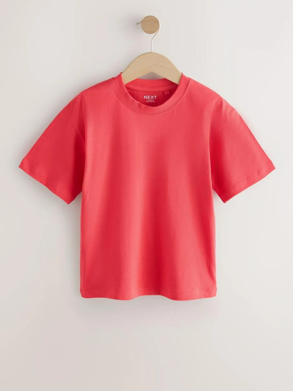 Next Red/Blue/Navy/Neutral Relaxed Fit Short Sleeves T-Shirts 4 Pack (3-16yrs) Discount
