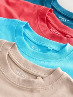 Next Red/Blue/Navy/Neutral Relaxed Fit Short Sleeves T-Shirts 4 Pack (3-16yrs) Discount