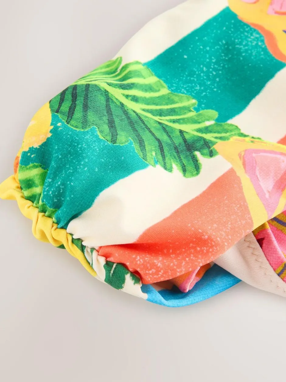 Next Roll Top Bikini Bottoms Red/Green Tropical