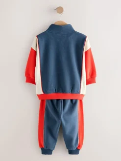 Next Half Zip Top and Joggers Set (3mths-7yrs) Red/Navy Online
