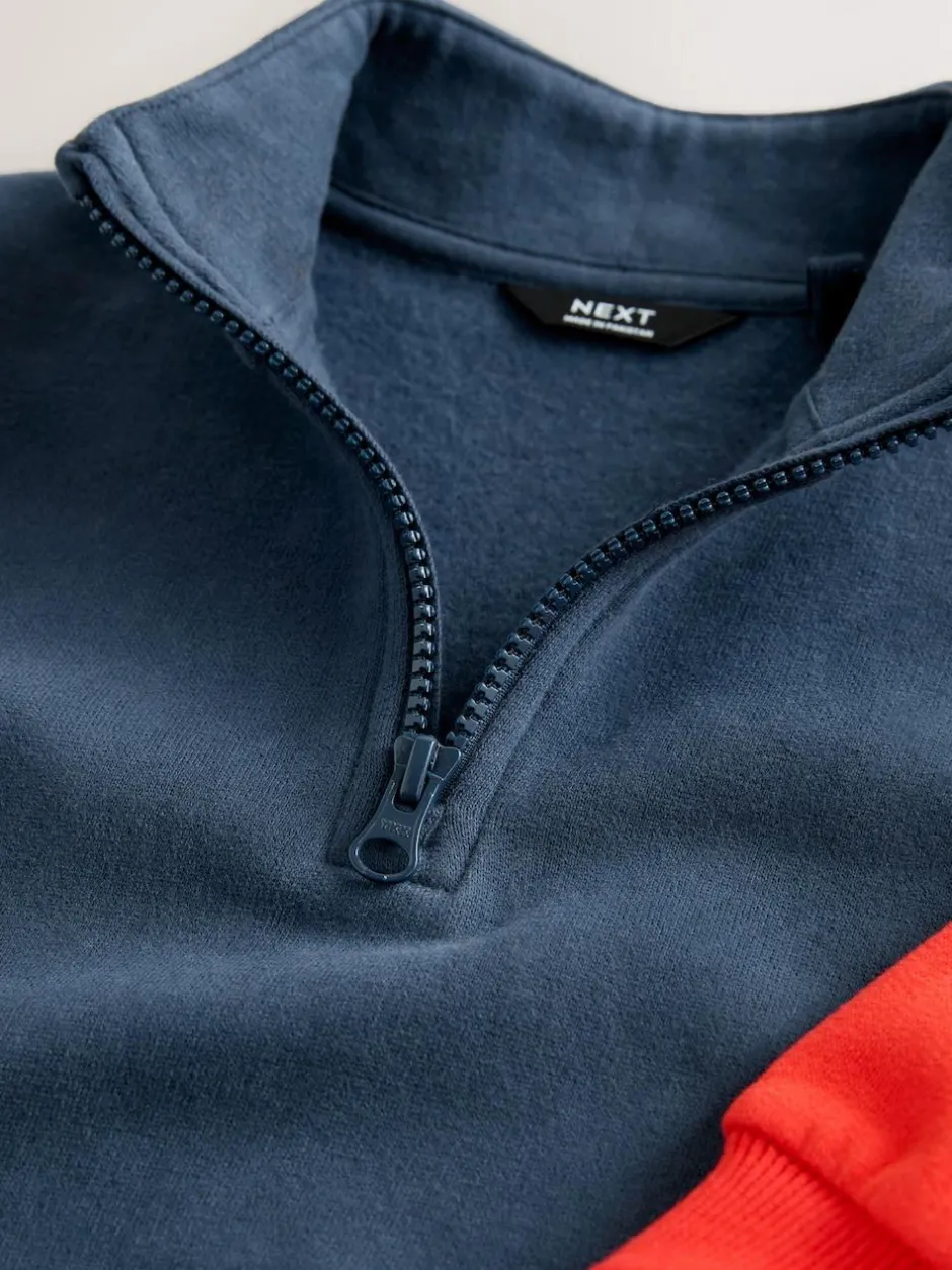 Next Half Zip Top and Joggers Set (3mths-7yrs) Red/Navy Online