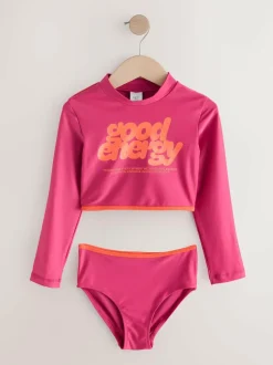 Next Red/Orange Slogan Long Sleeve Bikini (3-16yrs) Discount