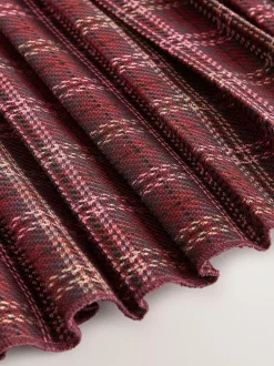 Next Pleated Pull On Mini Skirt Red/Pink Check Hot