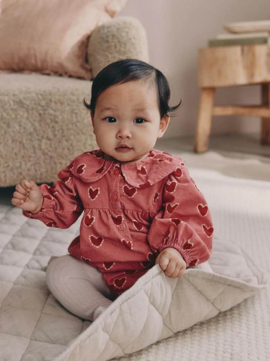 Next Red/Pink Heart Baby Bloomer Rompers Set 2 Piece with Tights (0mths-3yrs) Clearance