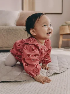 Next Red/Pink Heart Baby Bloomer Rompers Set 2 Piece with Tights (0mths-3yrs) Clearance