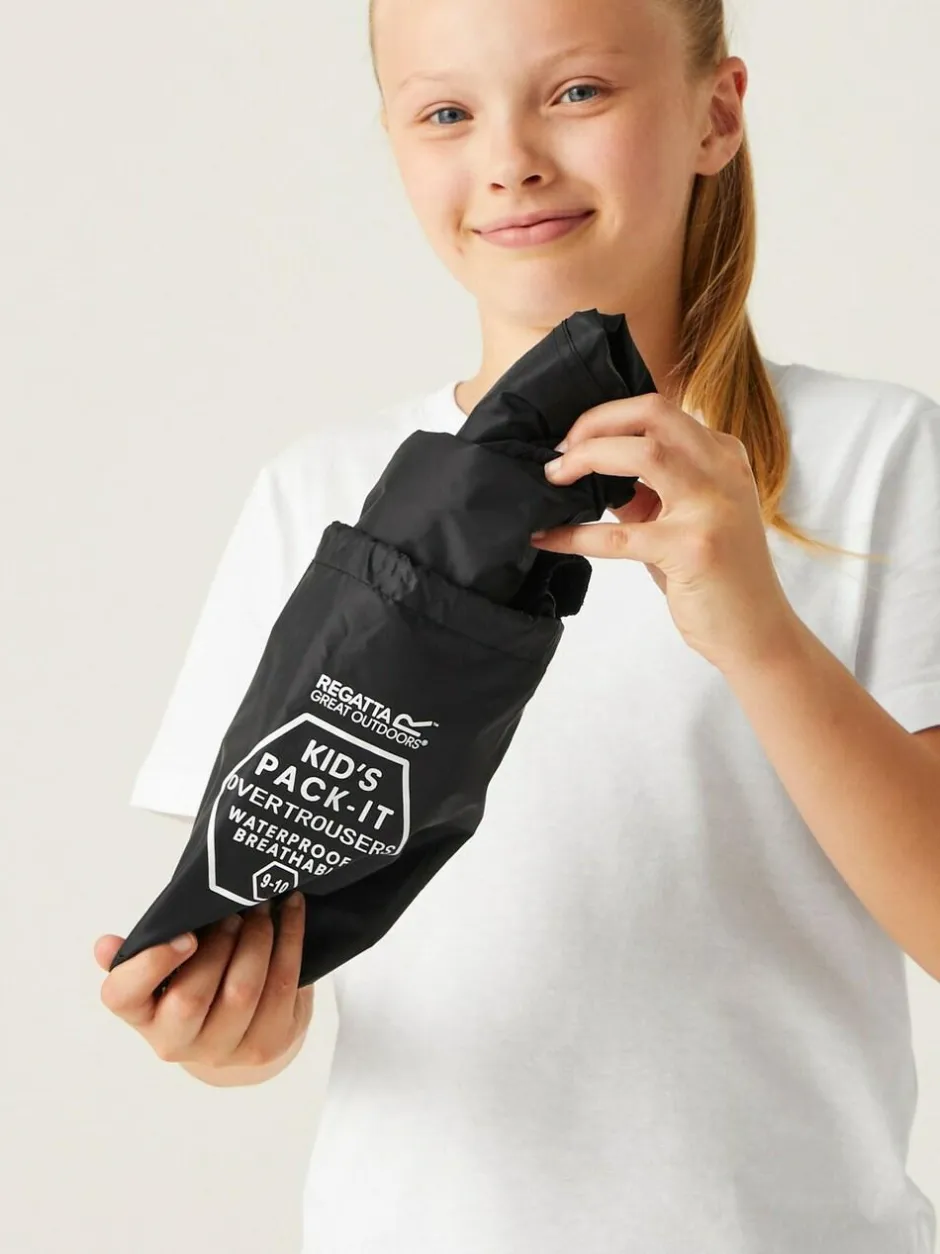 Regatta Kids Pack It Waterproof Overtrousers Black Online