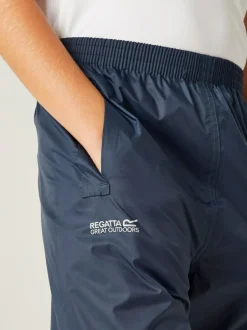 Regatta Kids Pack It Waterproof Overtrousers Blue Outlet