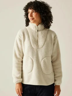Regatta Frankie Borg Half Zip Fleece Cream Hot