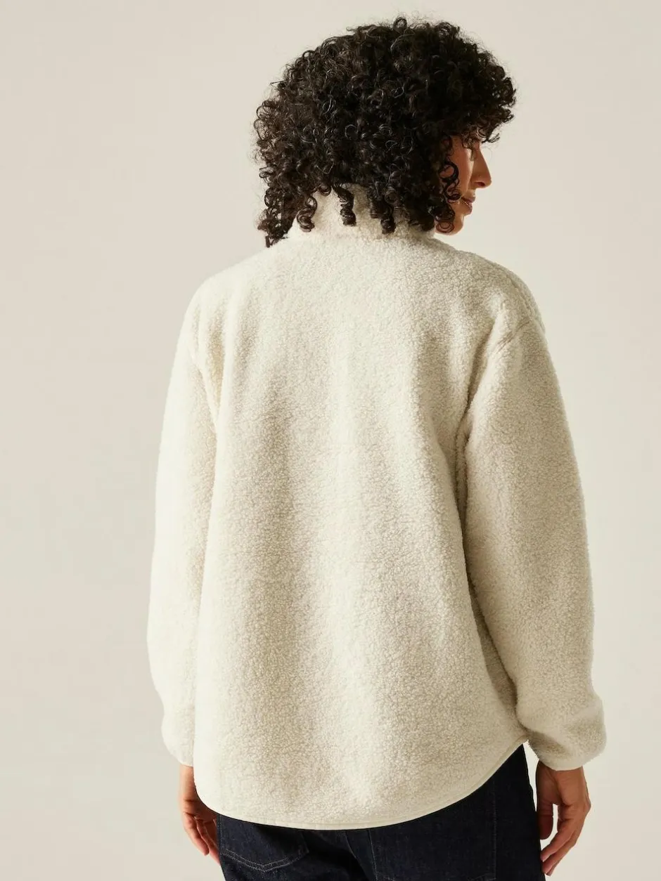 Regatta Frankie Borg Half Zip Fleece Cream Hot
