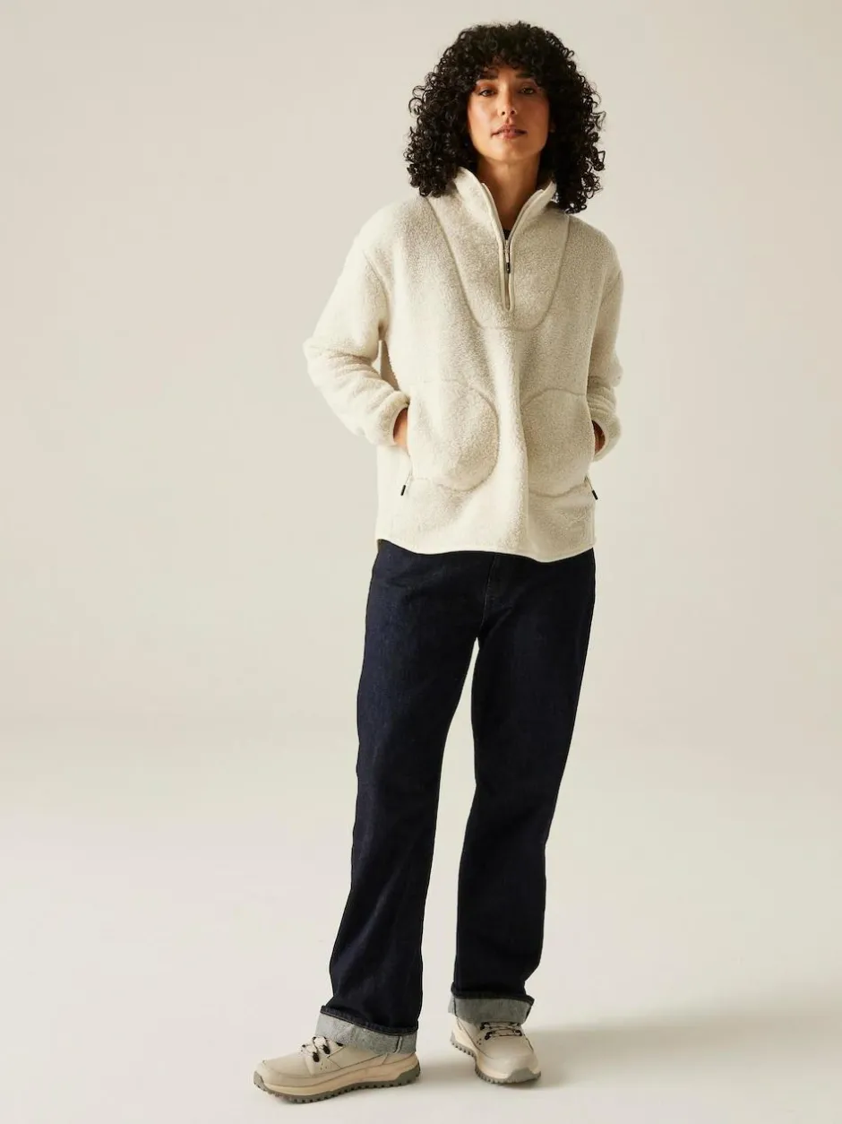 Regatta Frankie Borg Half Zip Fleece Cream Hot