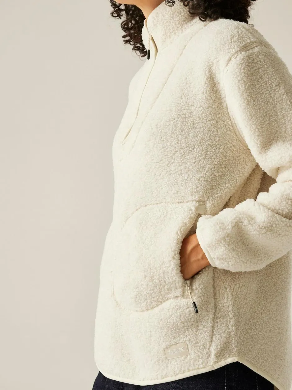 Regatta Frankie Borg Half Zip Fleece Cream Hot