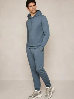 Reiss Airforce Blue Premier Stretch-Jersey Tailored Joggers New