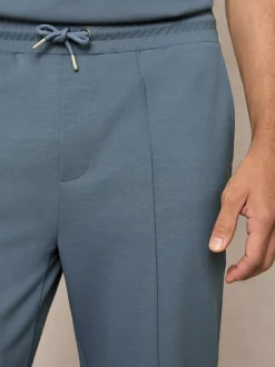 Reiss Airforce Blue Premier Stretch-Jersey Tailored Joggers New