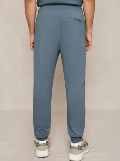 Reiss Airforce Blue Premier Stretch-Jersey Tailored Joggers New