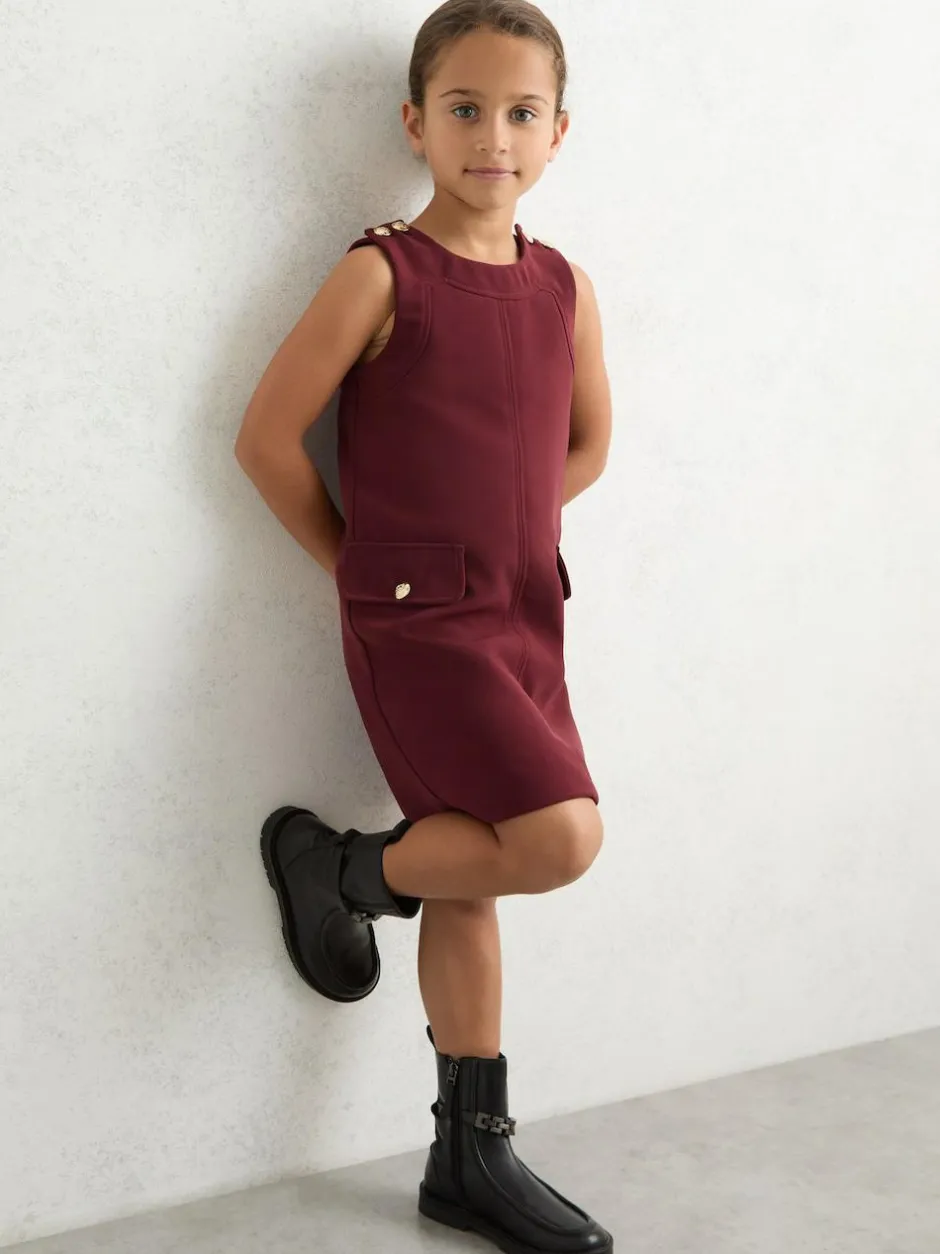 Reiss Berry Cyrus 9-13 yrs Button-Detail Sleeveless Shift Dress Best