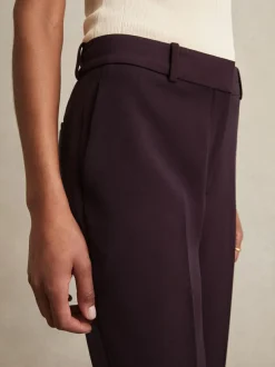 Reiss Gabi Petite Slim-Fit Suit Trousers Berry Hot