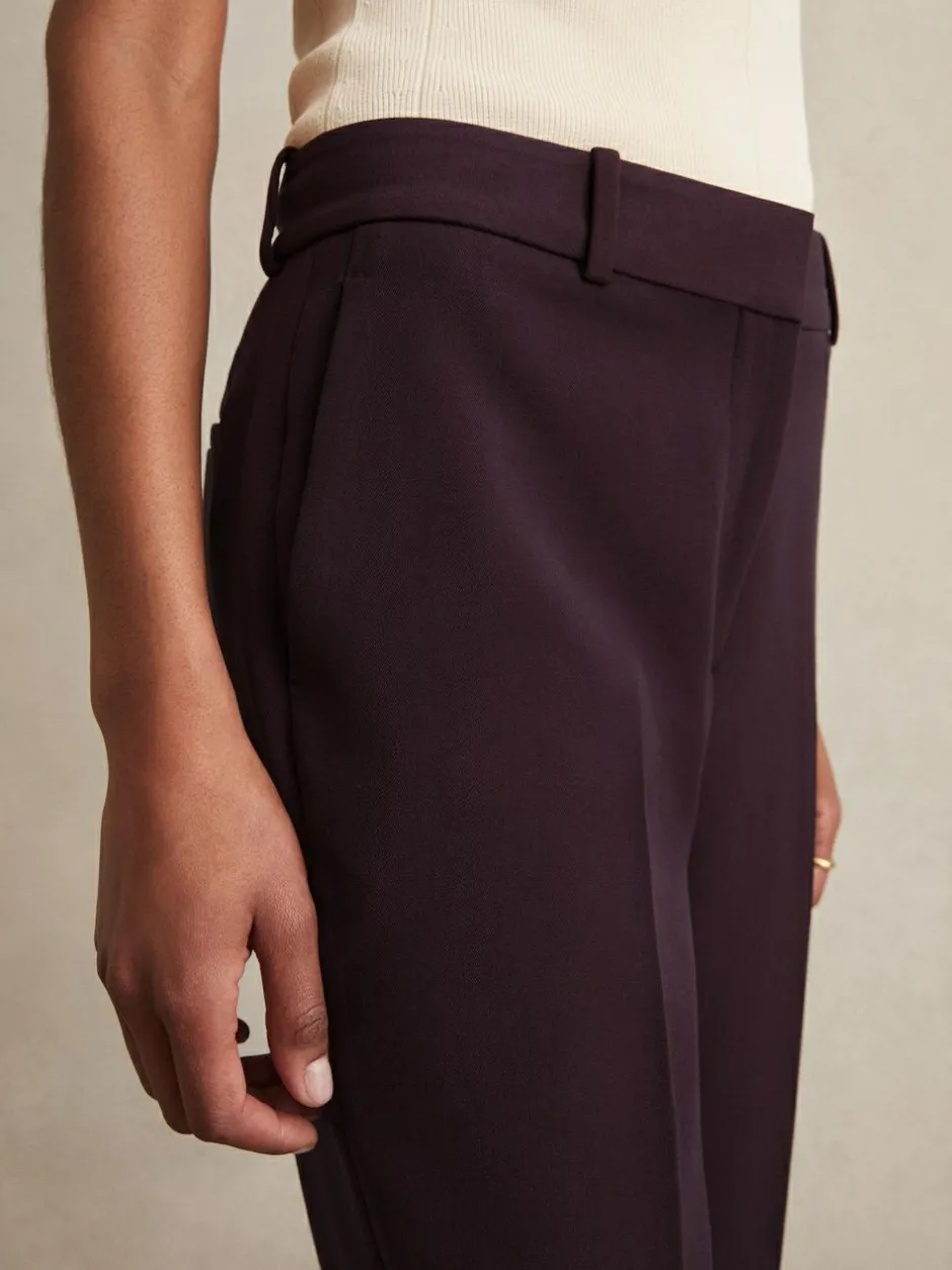 Reiss Gabi Petite Slim-Fit Suit Trousers Berry Hot