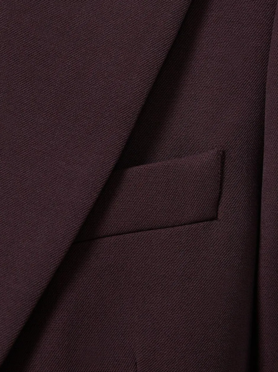 Reiss Gabi Tailored Single Breasted Suit Blazer Berry Sale