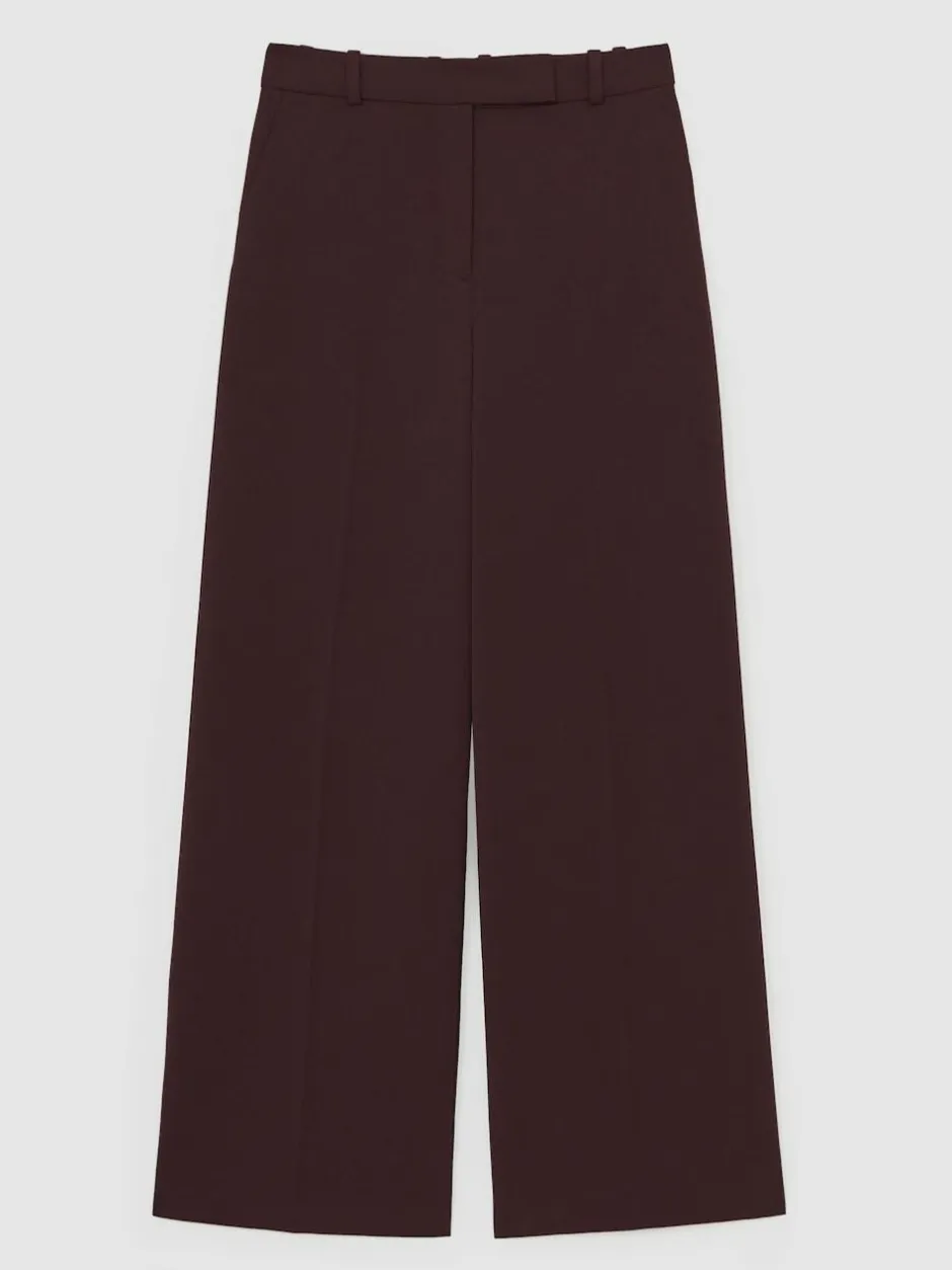 Reiss Gabi Wide-Leg Suit Trousers Berry Online