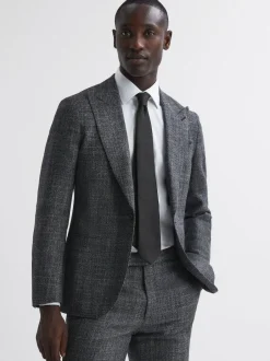 Reiss Ceremony Textured Silk Blend Tie Black Sale
