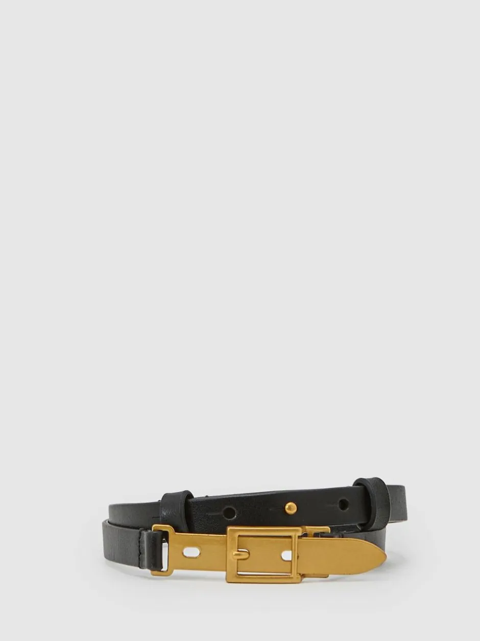 Reiss Black Cora Leather Buckle-Hardware Belt Sale
