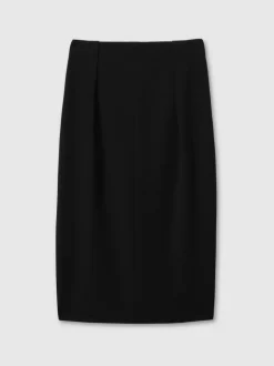 Reiss Gabi Tailored Midi Suit Skirt Black Outlet