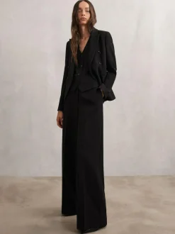 Reiss Gabi Wide-Leg Suit Trousers Black Best