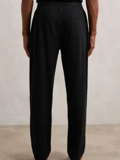 Reiss Hugo Cotton Jersey Logo-Waistband Joggers with Stretch Black Clearance