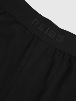 Reiss Hugo Cotton Jersey Logo-Waistband Joggers with Stretch Black Clearance