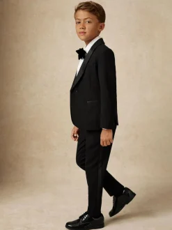 Reiss Black Knightsbridge T 3-9 yrs Tuxedo Satin Stripe Trousers New